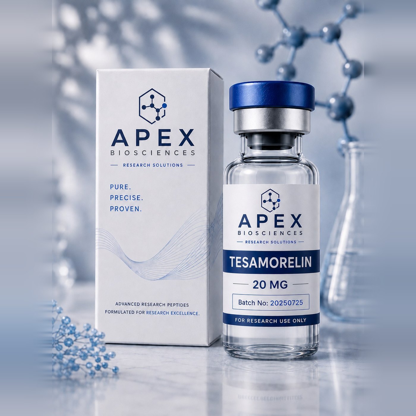 Apex Biosciences Tesamorelin vial and box