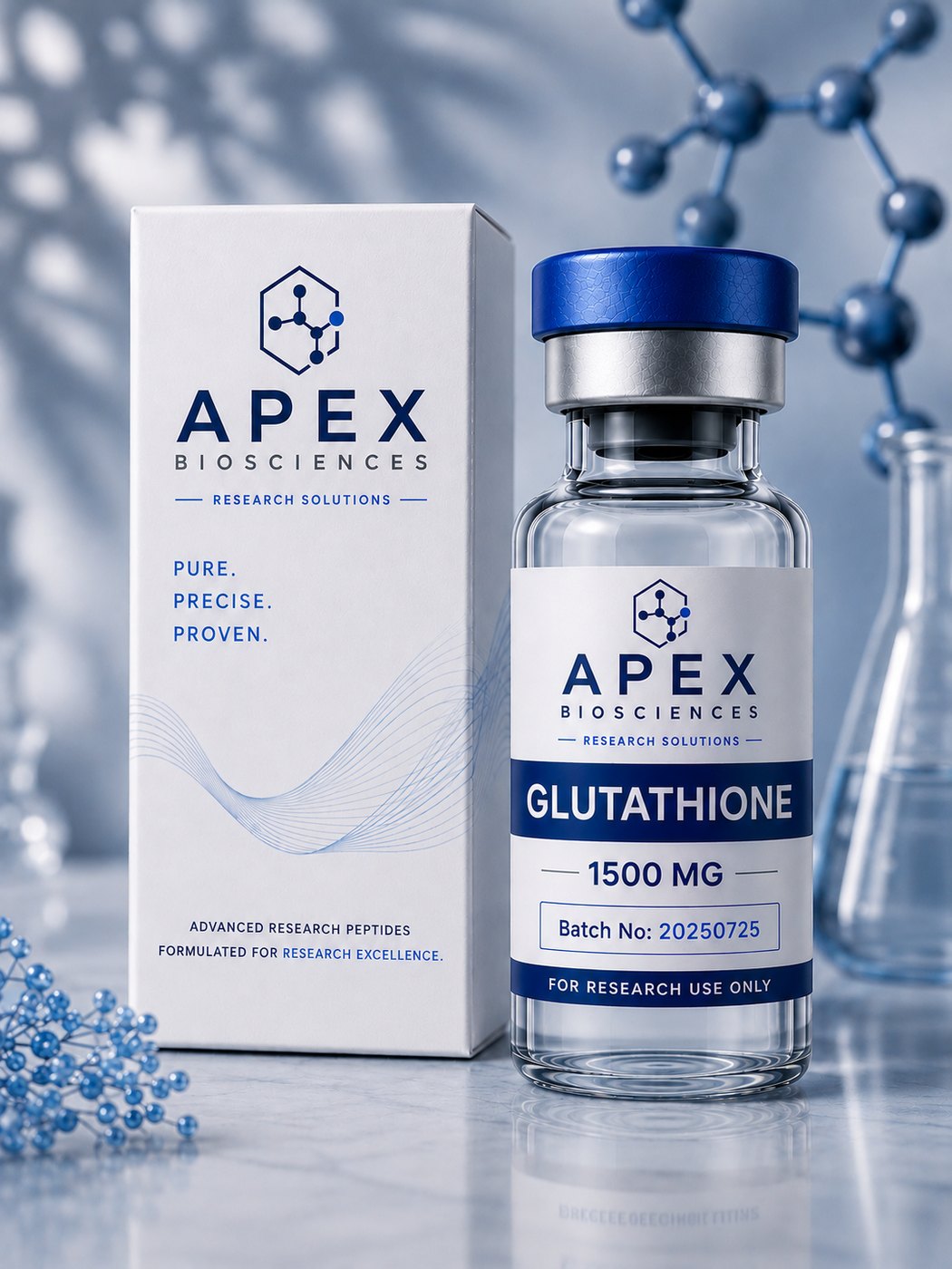 Apex Biosciences Glutathione 1500 mg vial and box