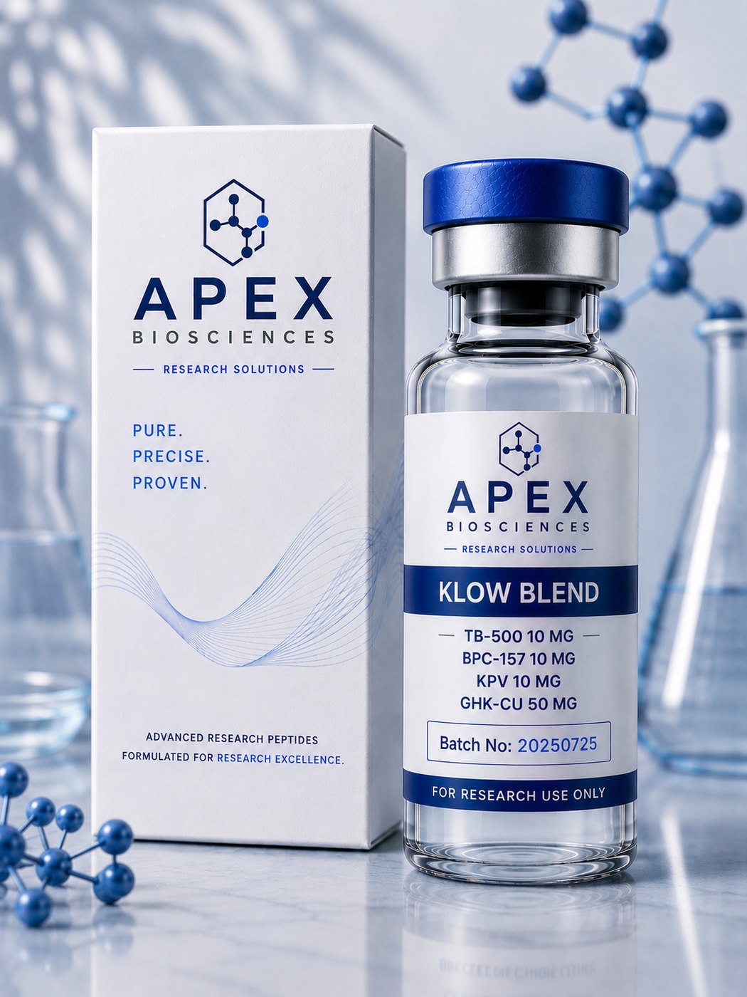 Apex Biosciences KLOW Blend 80 mg total vial and box